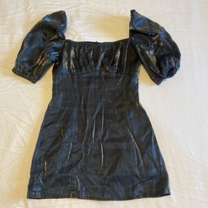 Dottie shimmery silver metallic mini dress size small